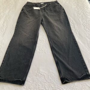 NWT Good American good 90s iconic black faded jeans relaxed fit size 15 - 32 ins